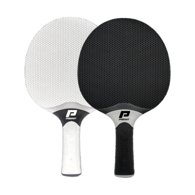 Zestaw rakietek OUTDOOR POINT SCHOOL BLACK/WHITE + 10 piłeczek